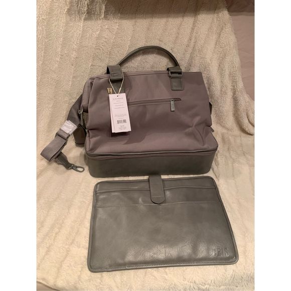 NWT Beis Convertible Mini Weekender in Grey - Picture 1 of 4